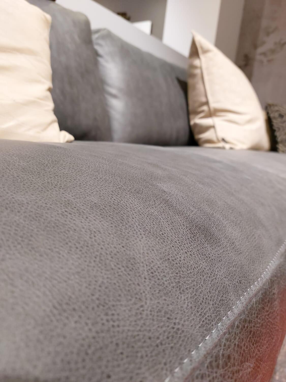 DFM - Eckgarnitur Portland Leder Retro Grey Inklusive Motorischer Relaxfunktion - 4