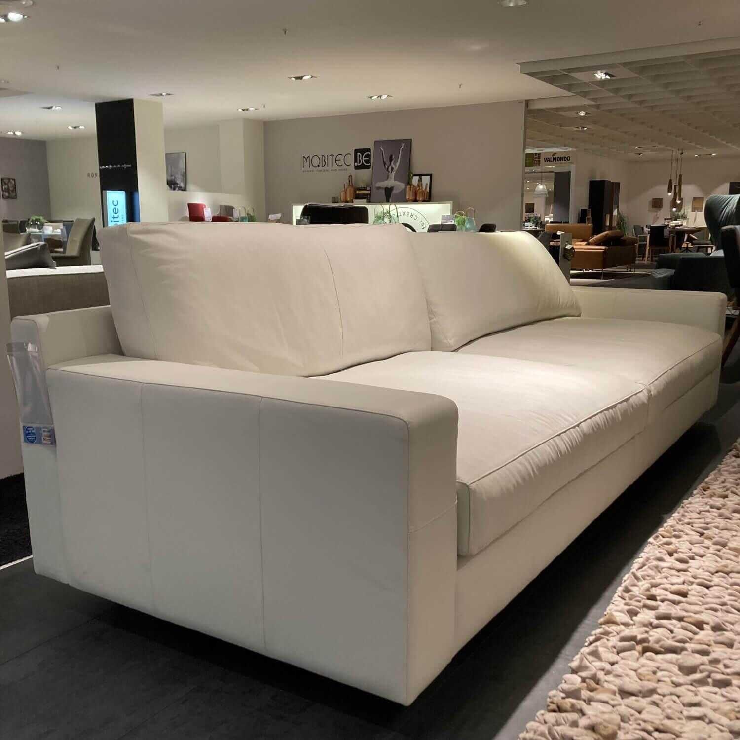 TM Collections - Sofa Rendezvous Leder Duna White 02 Füße Vierkantrohr - 3