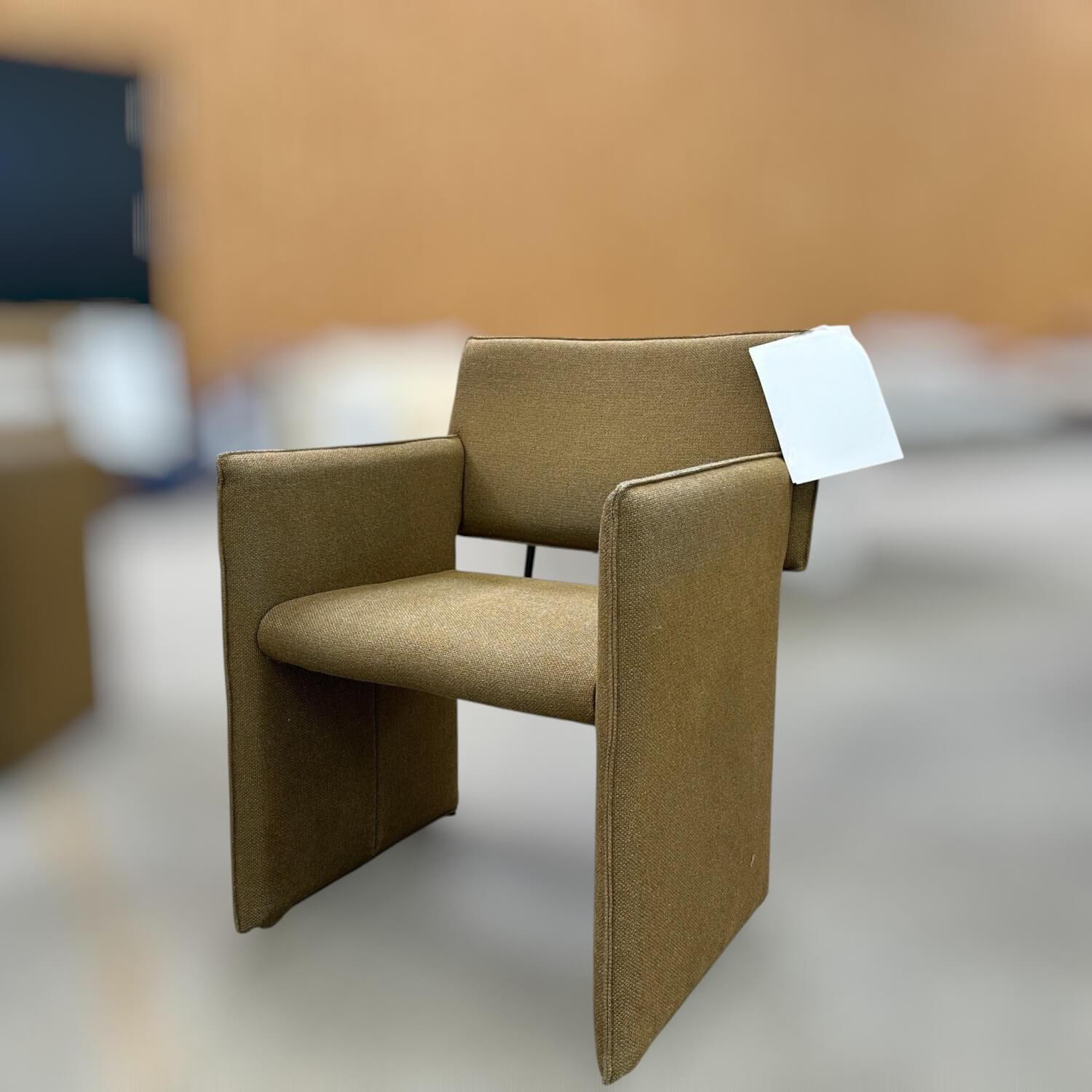 COR - 4er Set Armlehnstuhl Noto Stoff 8306 Bronze Gelb Grau Gestell Stahl Mit Filzgleitern - 4