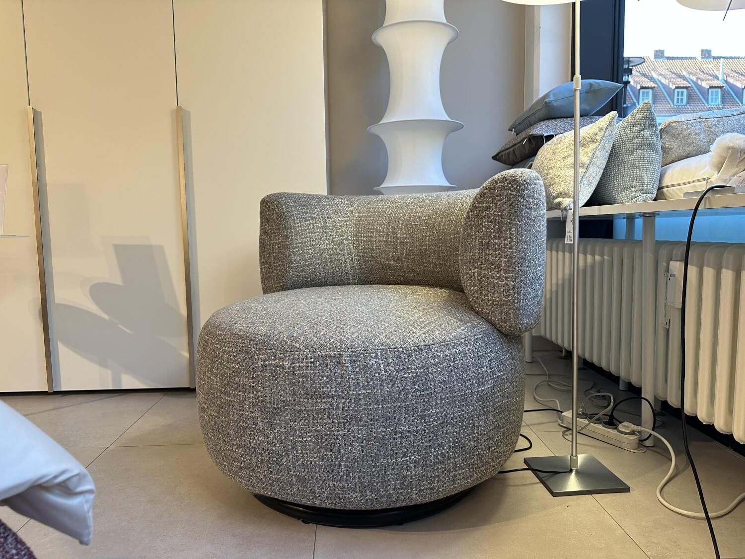 Kartell - Drehsessel K Wait Stoff Texture Grau Beige Füße Schwarz - 5