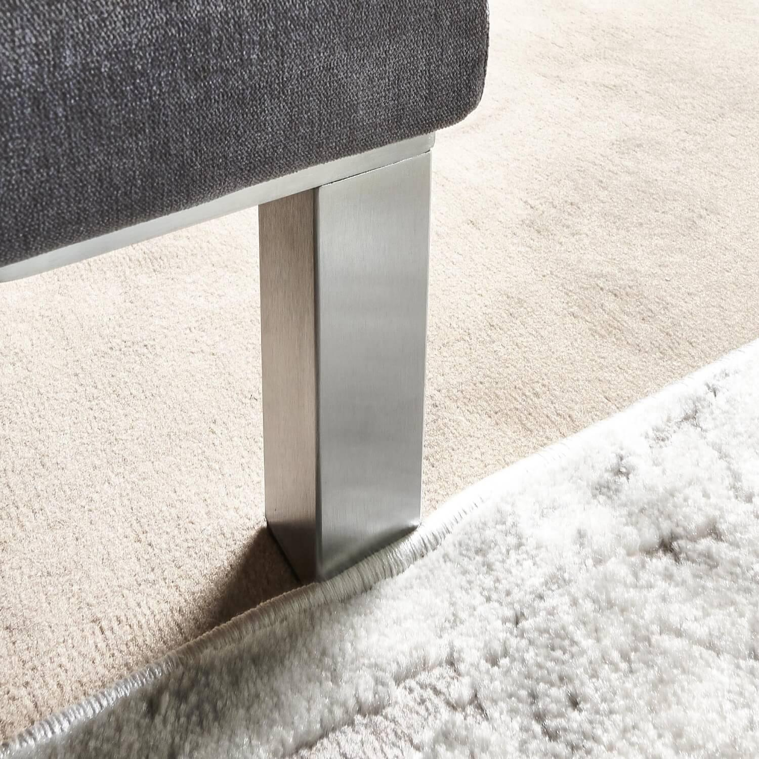 Carina - Eckgarnitur Kiri Stoff Matrix Steel Grau mit Auszug - 9
