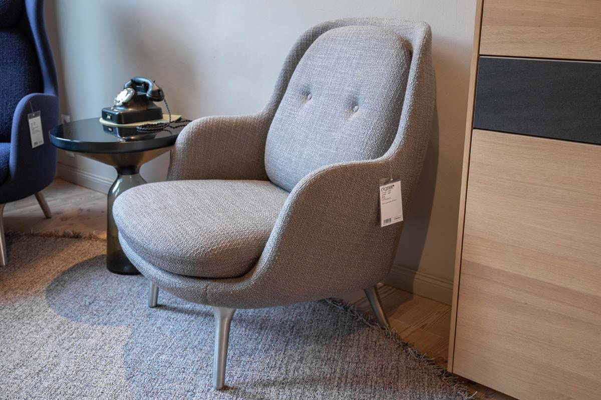 Fritz Hansen - Sessel Fri JH4 Stoff Loop Grau Füße Aluminium Gebürstet - 4