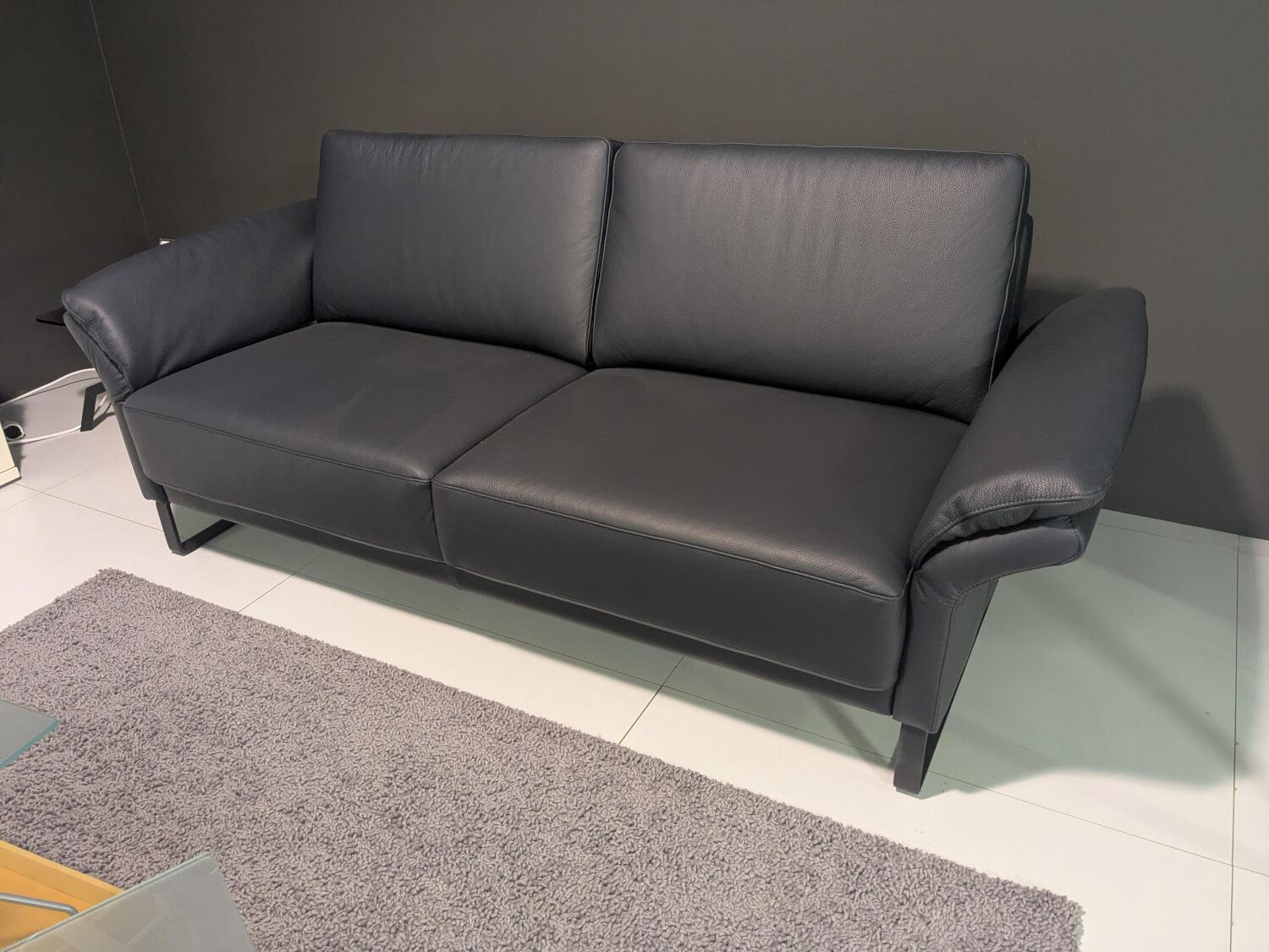 Musterring - Garnitur MR385 Leder Dickleder Navy Blau 2 Sofas - 3