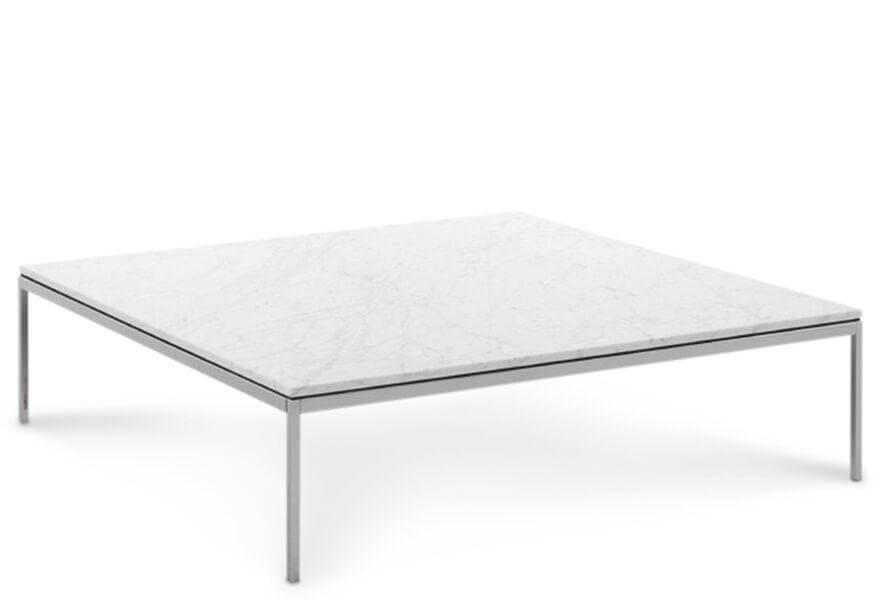Knoll International - Couchtisch Florence Marmor Statuarietto Gestell Metall Verchromt - 1