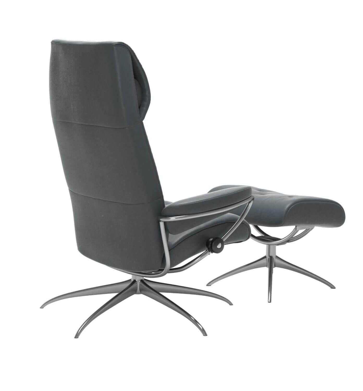 Stressless - Stressless Metro hohe Rückenlehne High Base Star Base Leder Cori Petrol mit Hocker - 2