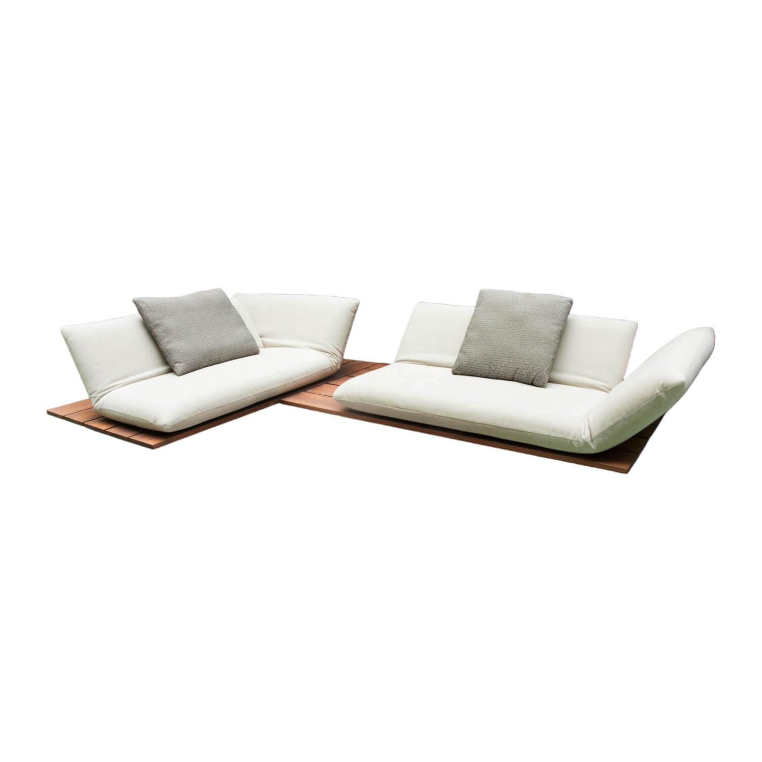 Bullfrog - Outdoorsofa Akito 1047 Bezug Stoff 1288/29 Linen Sand Mit Klapprücken Und Klapparmteil - 1
