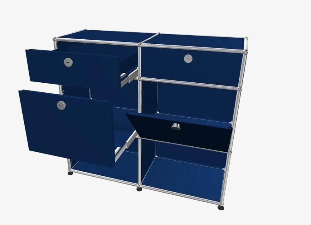 USM Haller - Sideboard System 350 Metall Elemente Enzianblau Blau - 1