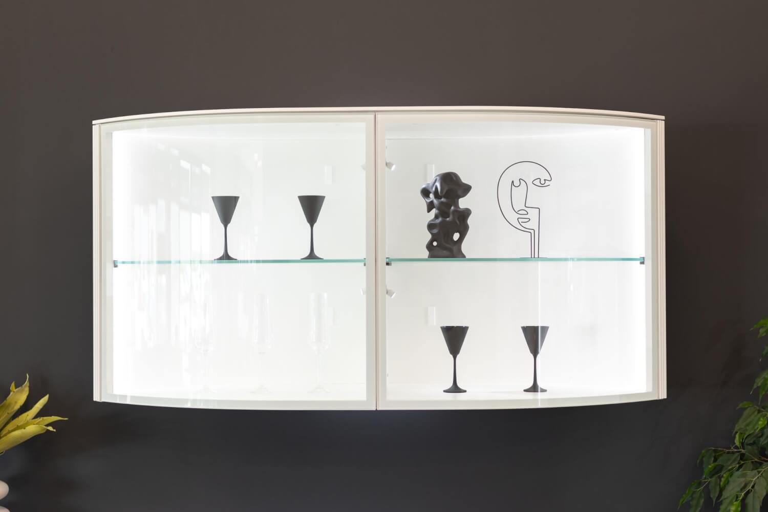 Hülsta - Vitrine Navis Pure Weiß Lack mit Hängeelement - 6