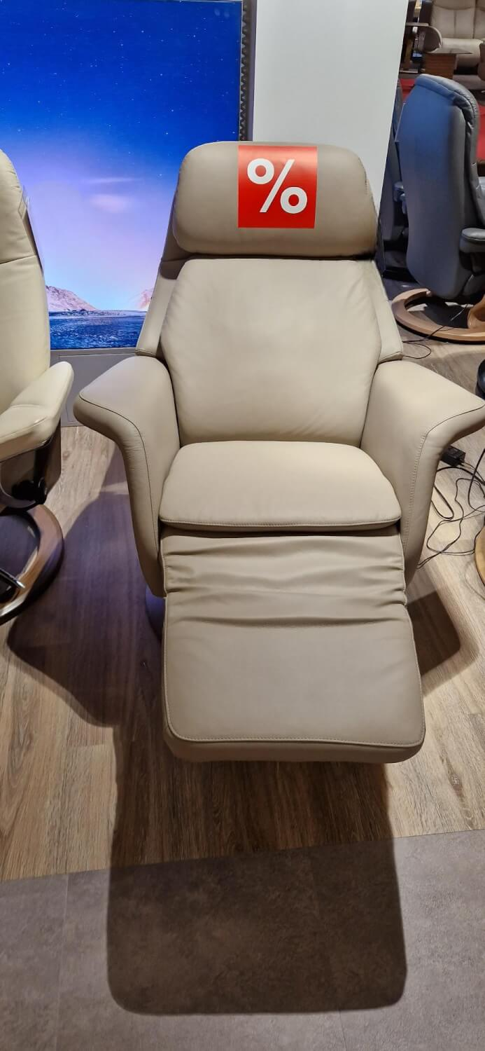 Stressless - Relaxsessel Sam Power Leder Paloma 094 45 Mushroom Grau Base Wood Disc 35 Walnut Mit Heizung Und Massagefunktion - 4