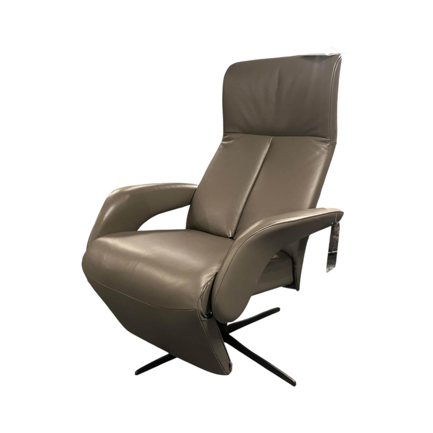 Jori - Relaxsessel Symphony JR 3860 Multi Move Medi Leder Celia Smoke Grau Braun 4 Stern Fuß Gewellt Schwarz Lackiert - 1