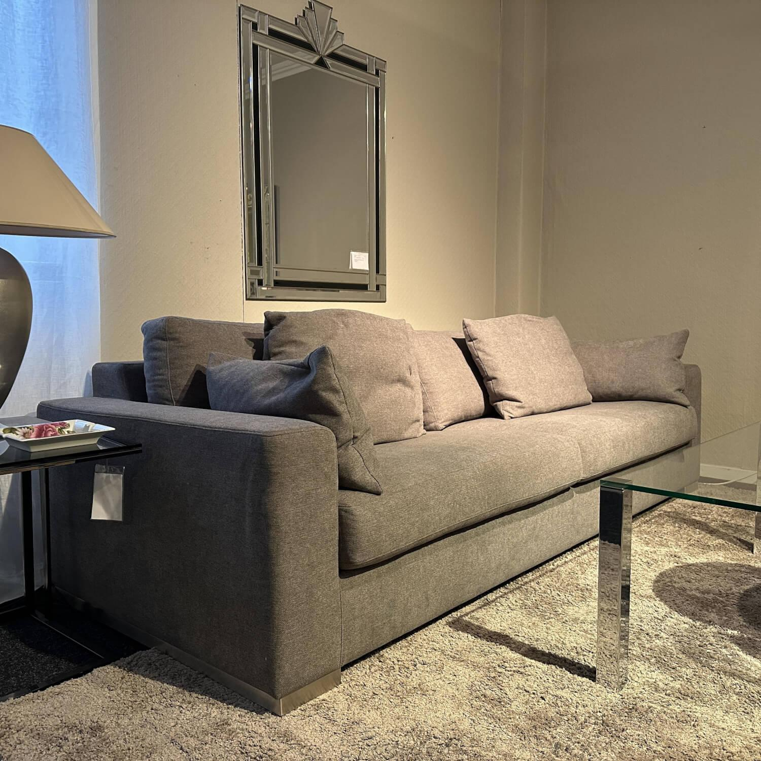 Bielefelder Werkstätten - Sofa Inspiration Stoff S Lario BW1745 181 Grau Füße Edelstahl - 7