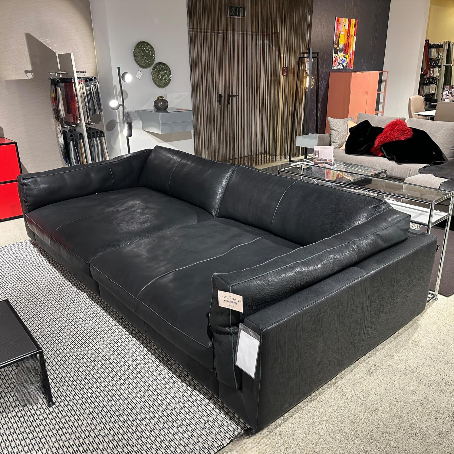 Contur - Sofa Aprino 3 3219 Leder Angus 66101 Black Schwarz Füße 931 Schwarz - 3