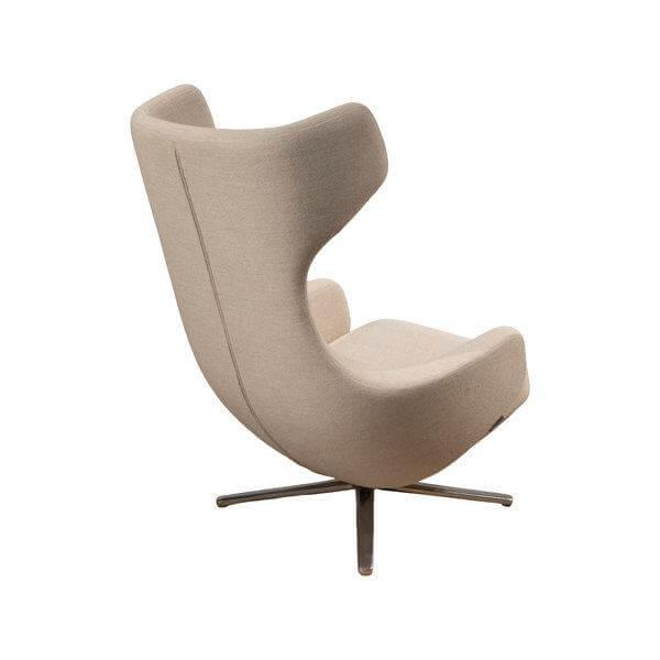 Vitra - Relaxsessel Grand Repos Stoff Dumet Melange Beige Gestell Aluminium Poliert Inklusive Hocker - 2