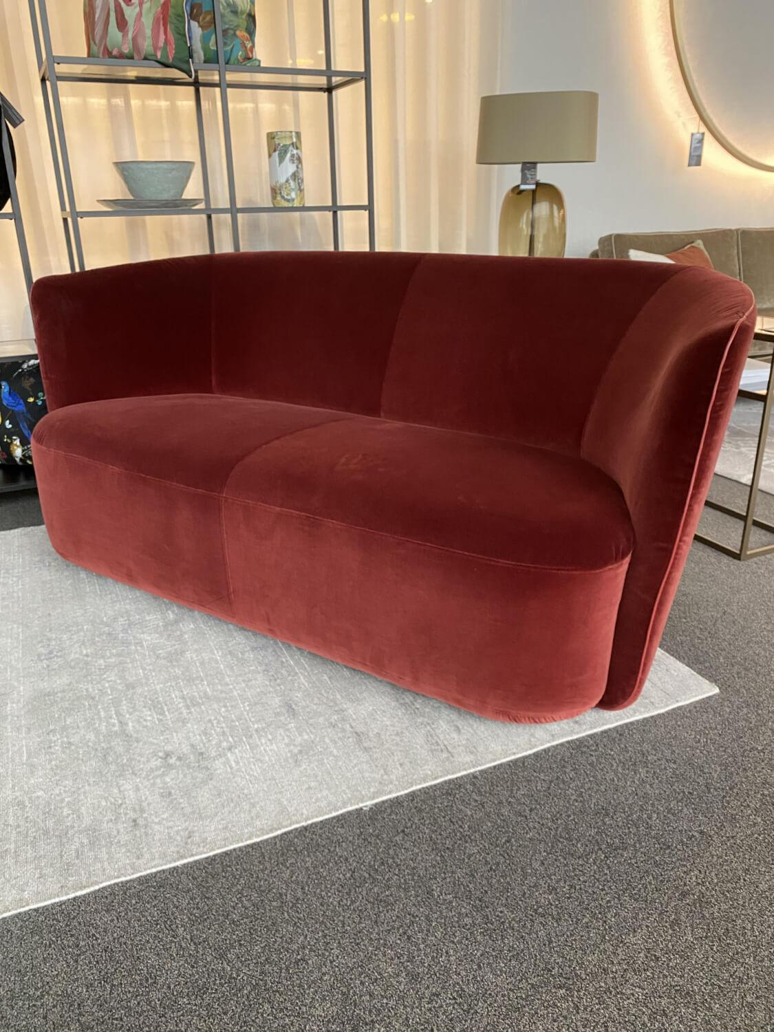 Christine Kröncke - Sofa Ophelia cover fabric chestnut red-brown frame solid wood - 5
