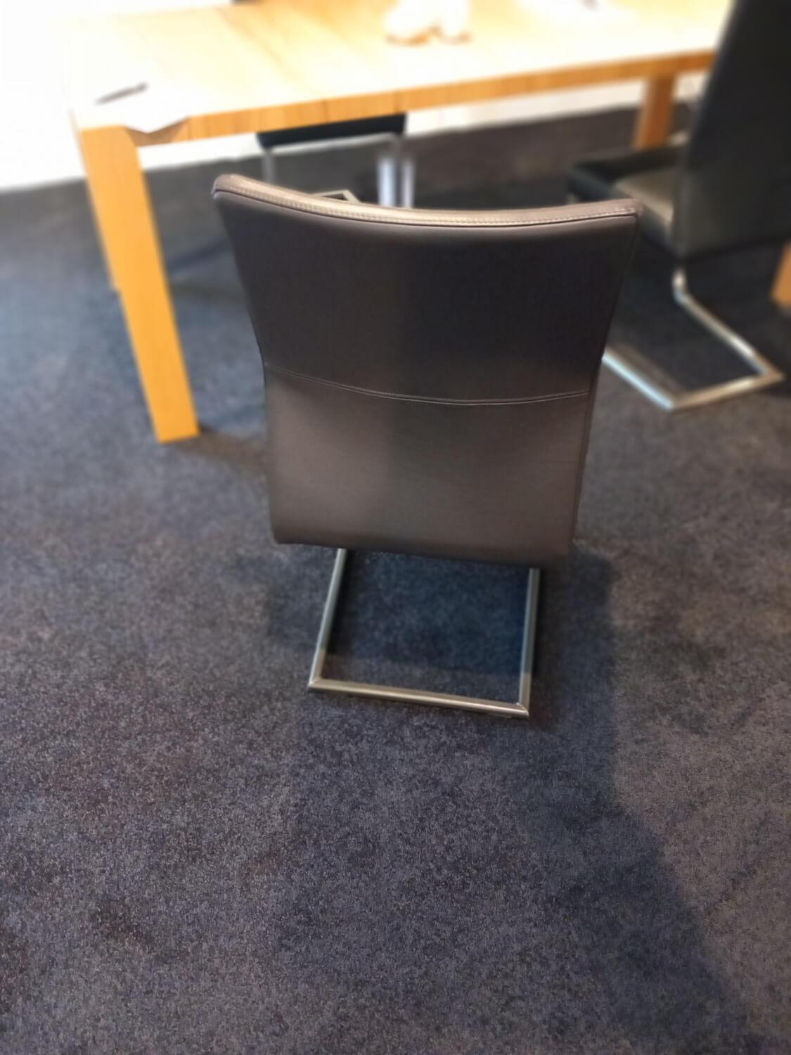 Carega Design - Freischwinger Katy 3 Leder Toledo Braun Gestell Edelstahl Gebürstet - 2