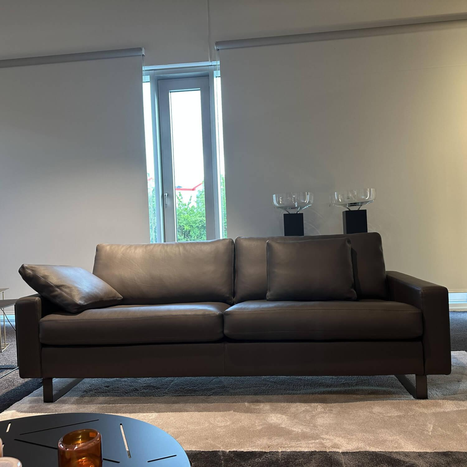 COR - Sofa Conseta Leder Schokograu 246 Gestell Metall Schlamm - 5