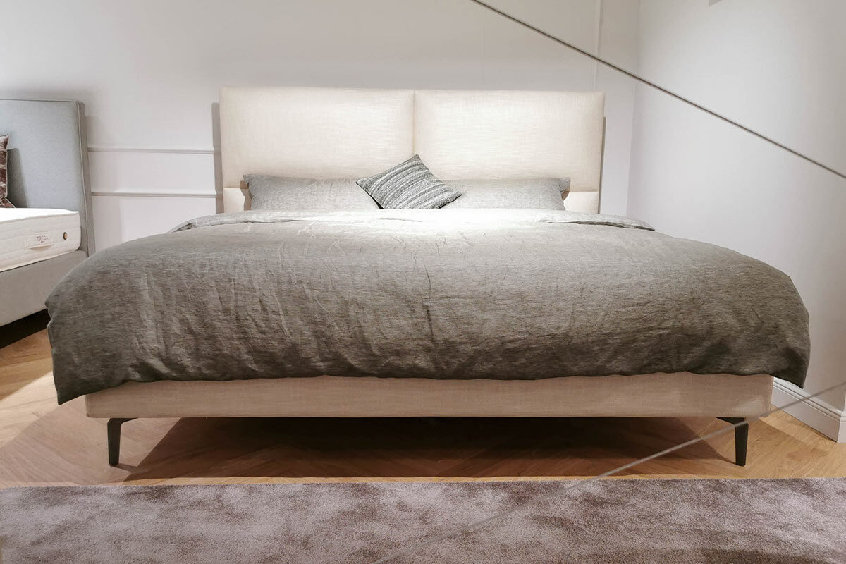 Treca Interiors - Boxspringbett Portofino Stoff Portofino Rafia F Kat. B Creme mit 2 Matratzen - 5