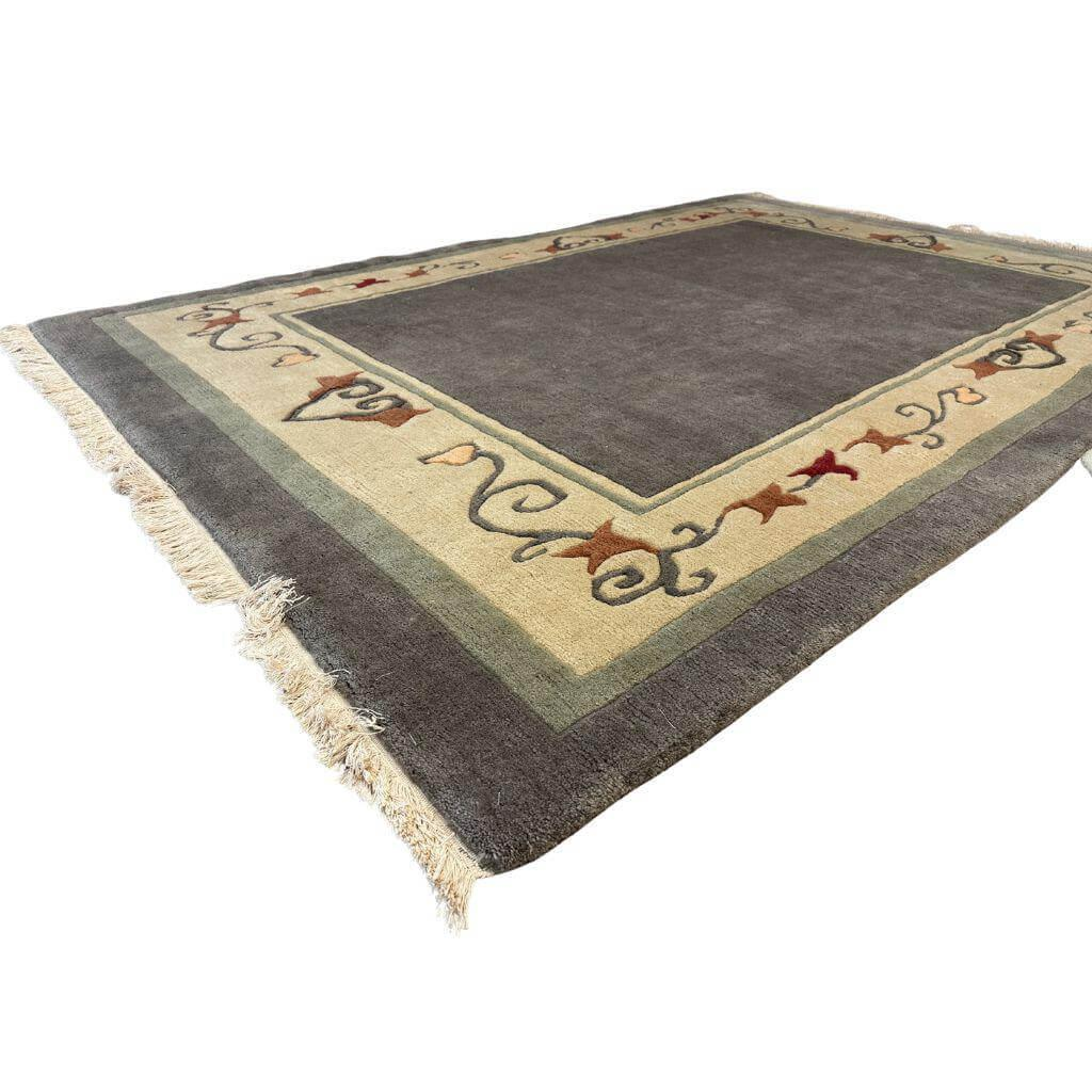Eigene Herstellung - Teppich Nepal 248x177 cm handgeknüpft Schurwolle Blau Grau Beige - 3