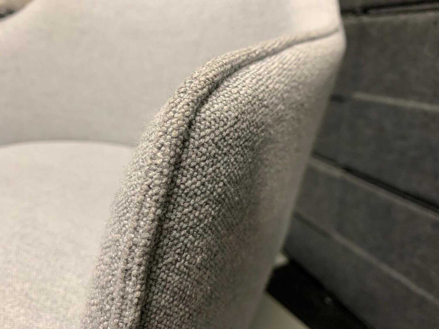 2er-Stuhlset Softshell Stoff Kiesel Melange Gestell Vierstern Aluminium Poliert