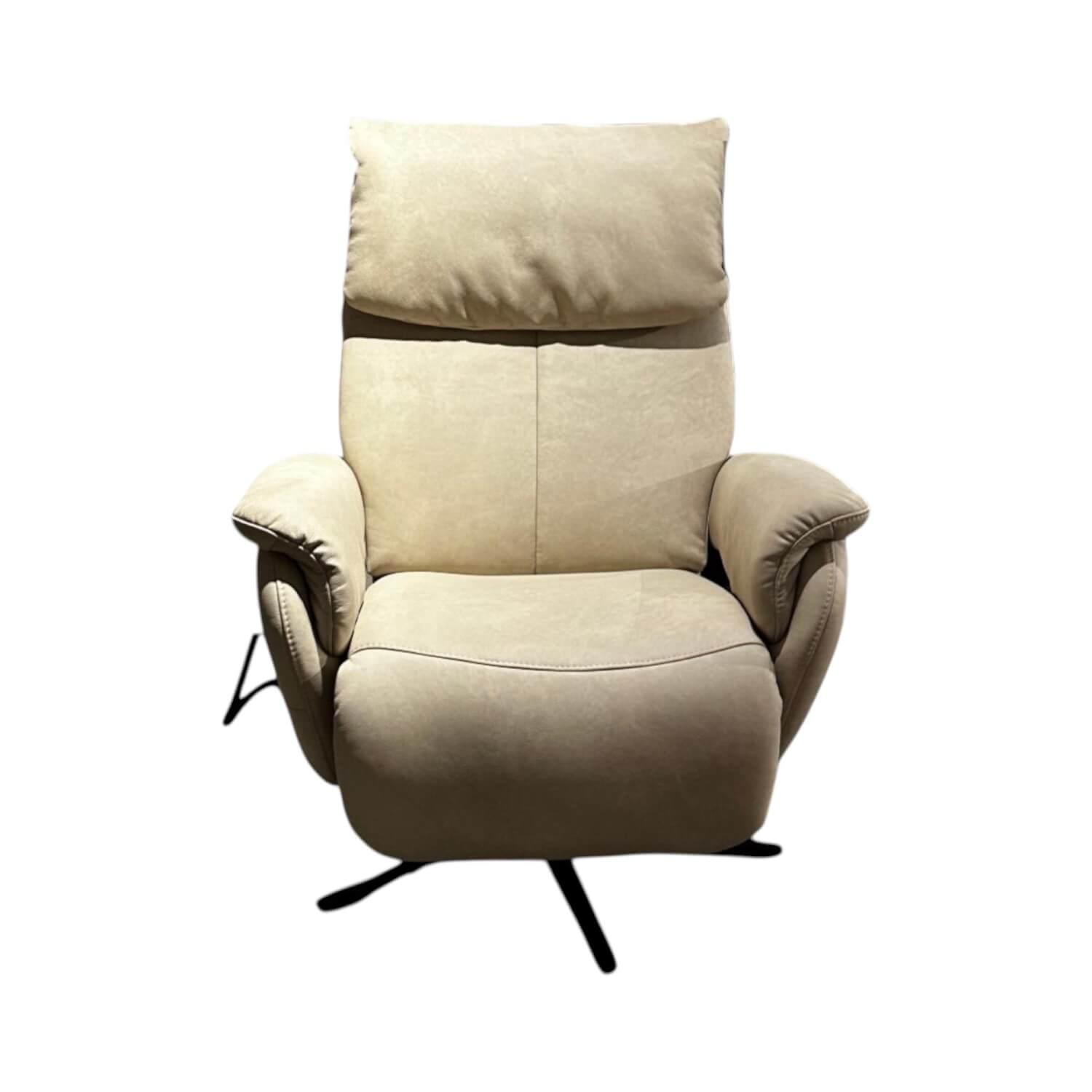 himolla - Sessel 7304 L Maxi Leder 24 Longlife Rustika Küste Beige Gestell Metall Schwarz Mit Elektrischer Verstellung - 1