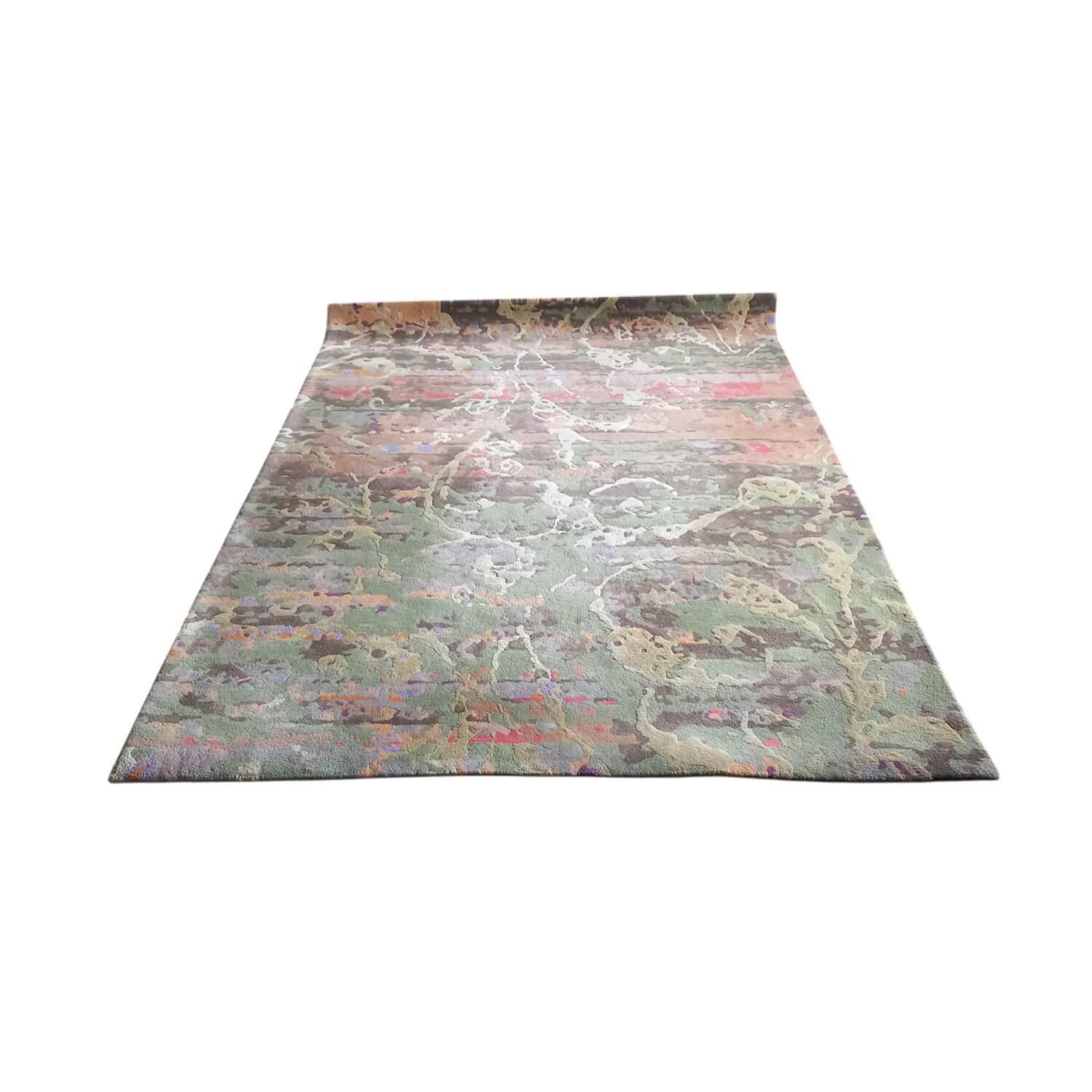 Jab Anstoetz - Teppich 240x170 Jungle Schurwolle Bunt Grün Rot Braun Mit Seide - 1