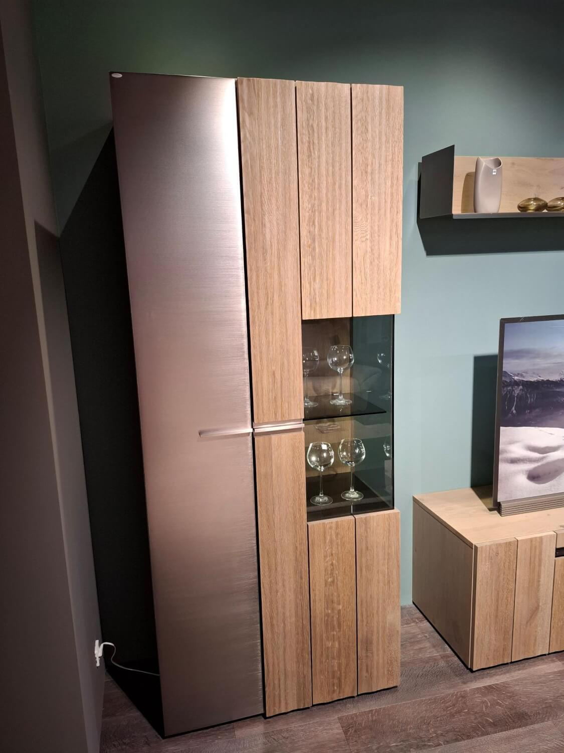 Voglauer - Vitrine Vgalvino Alteiche Rustico Schwemmgrau Lackiert Massiv - 2