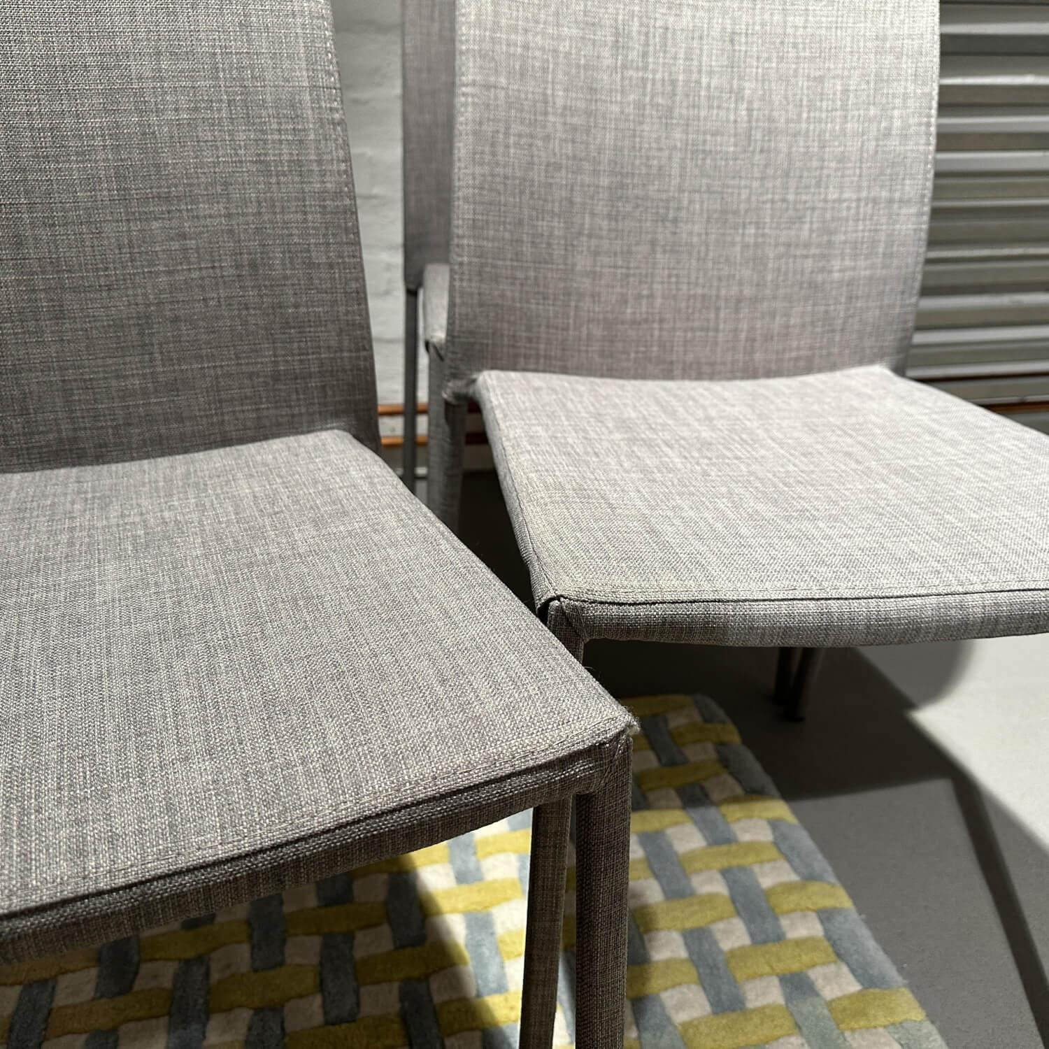 Ligne Roset - 4er-Set Stuhl Slim Chair Stoff Grau Gestell Metall - 5