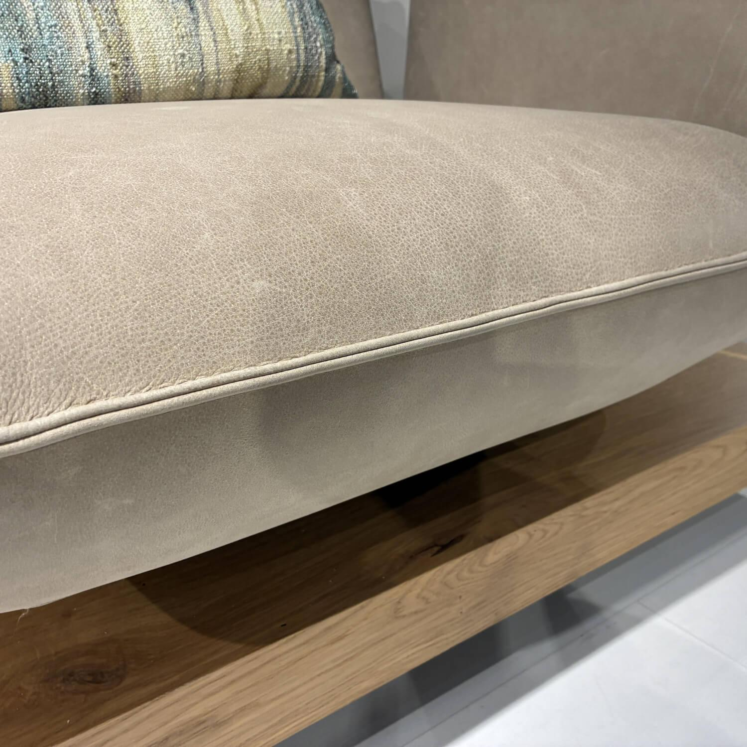 Koinor - Sofa Experio Leder A India Jade Beige Plateau Echtholzfurnier Balkeneiche Mit Funktion Inklusive Nierenkissen - 8