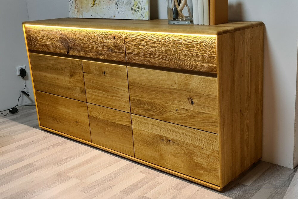 Natura - Sideboard Hillsboro Massiv Natur Geölt ES09 Wildeiche Geschroppt - 2