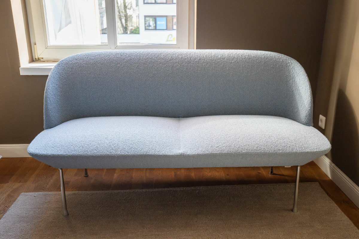 Muuto - Sofa Oslo Stoff Hearth Hellblau Füße Chrom - 6