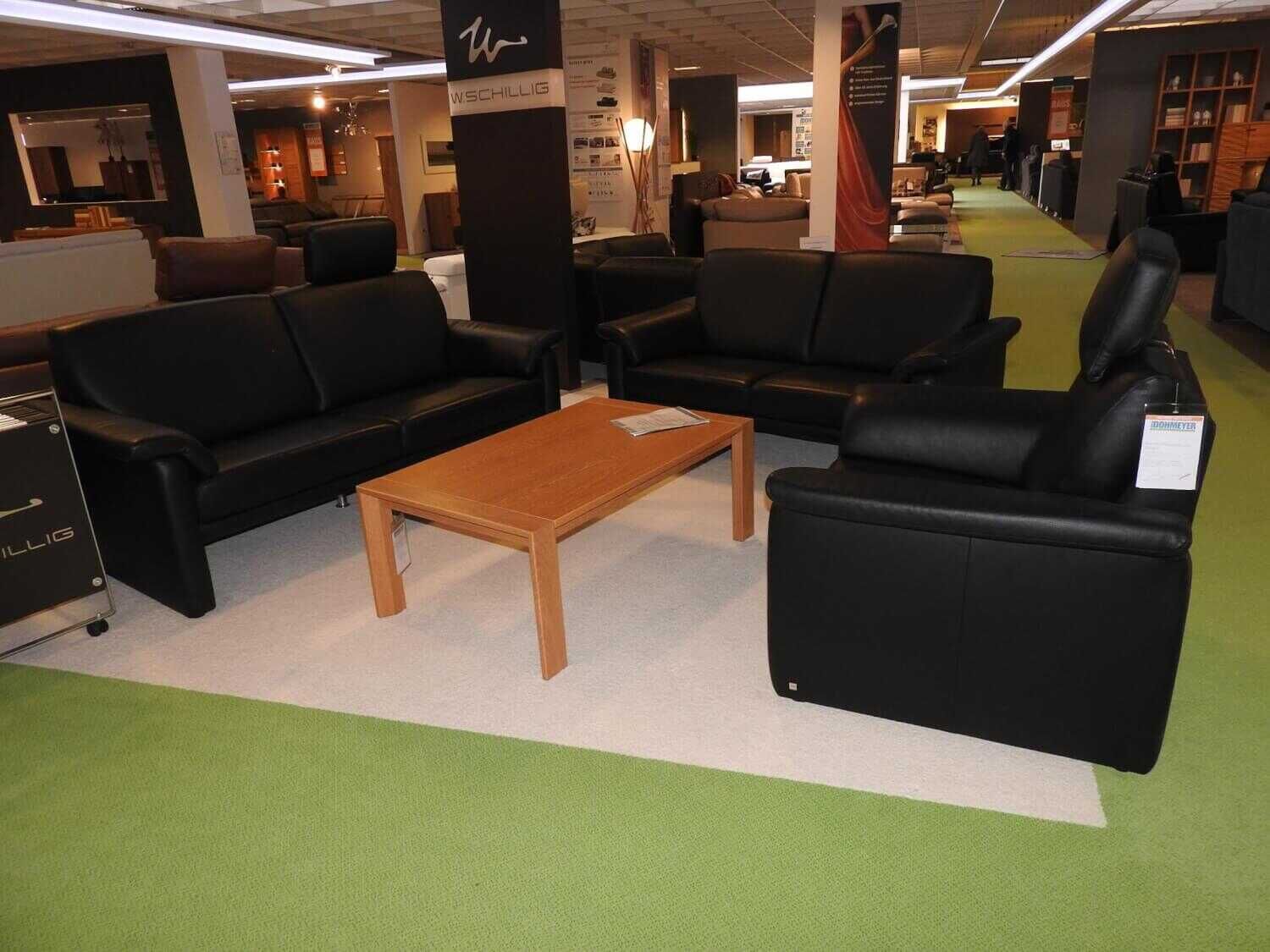 w-schillig-garnitur-lucca-24965-leder-40-schwarz-z5199-2-sofas-1-sessel-2-kopfst-C3-BCtzen-3d515d6495d4sWFm4r9AFg3Ao W. Schillig - Garnitur Lucca 24965 Leder 40 Schwarz Z51/99 2 Sofas 1 Sessel 2 Kopfstützen - 2