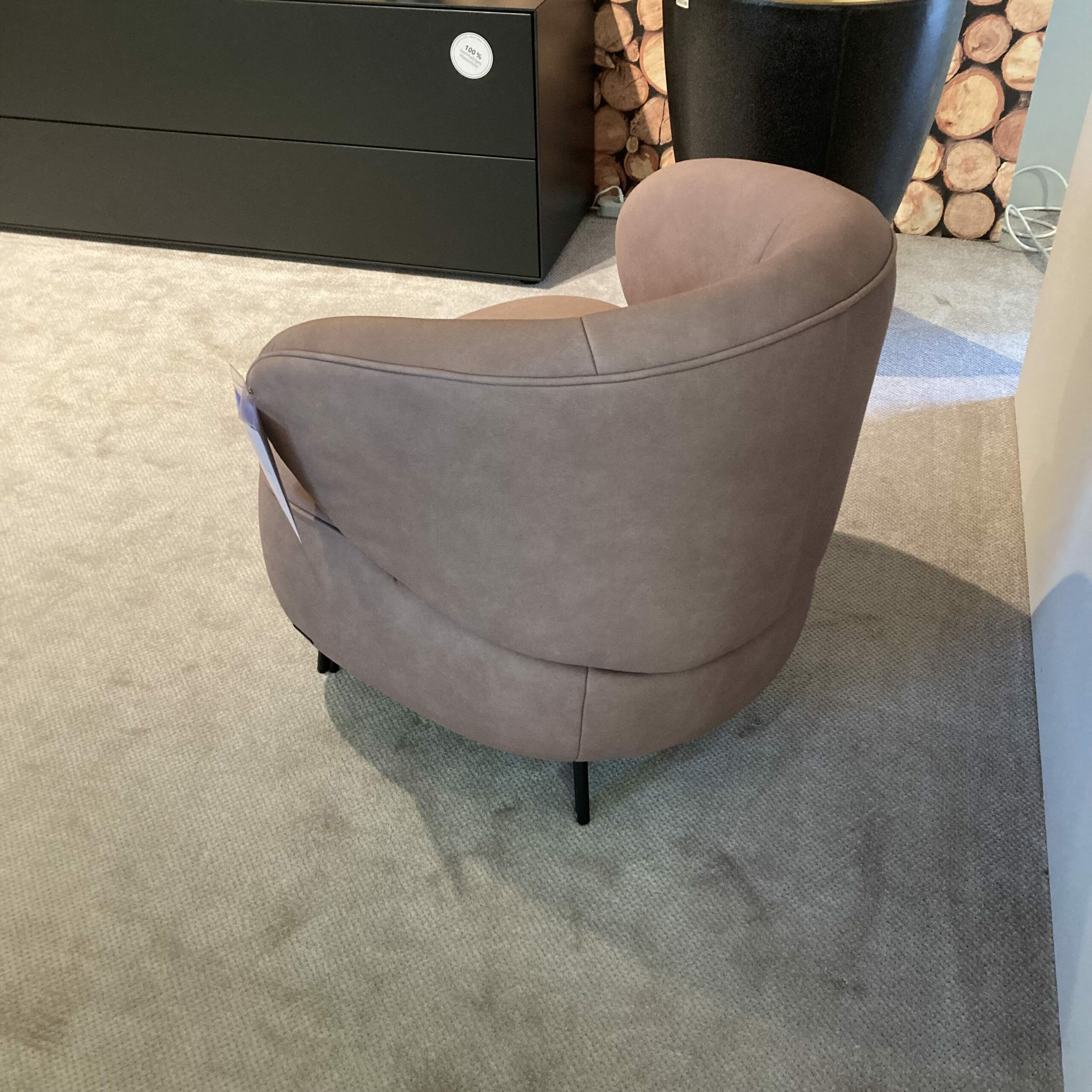 himolla - Sessel Salzburg Leder Leonessa Lachs Rosa Beige Füße Metall Anthrazit Pulverbeschichtet  - 6