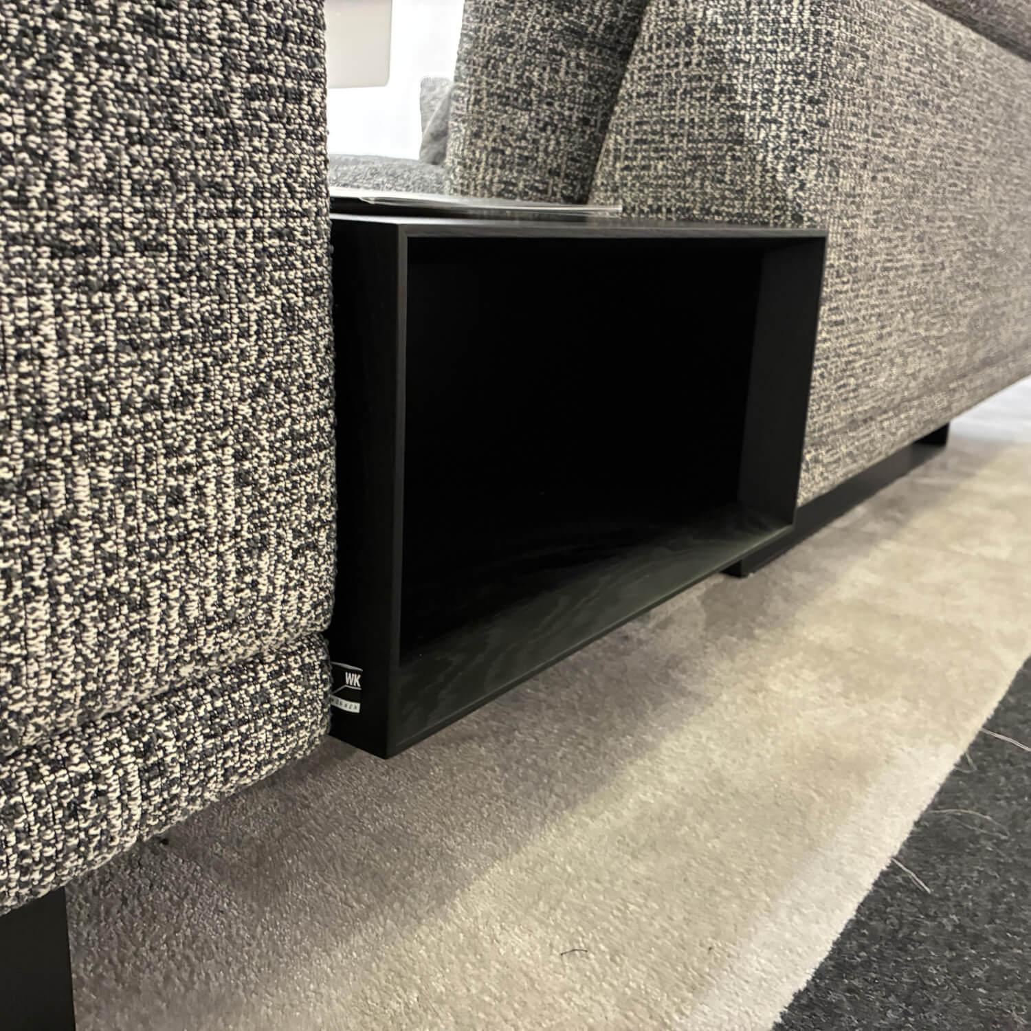 WK Wohnen - Sofa WK 590 Stoff Nizza 92 Stahl Grau Metallkufe U Flach Schwarz - 5