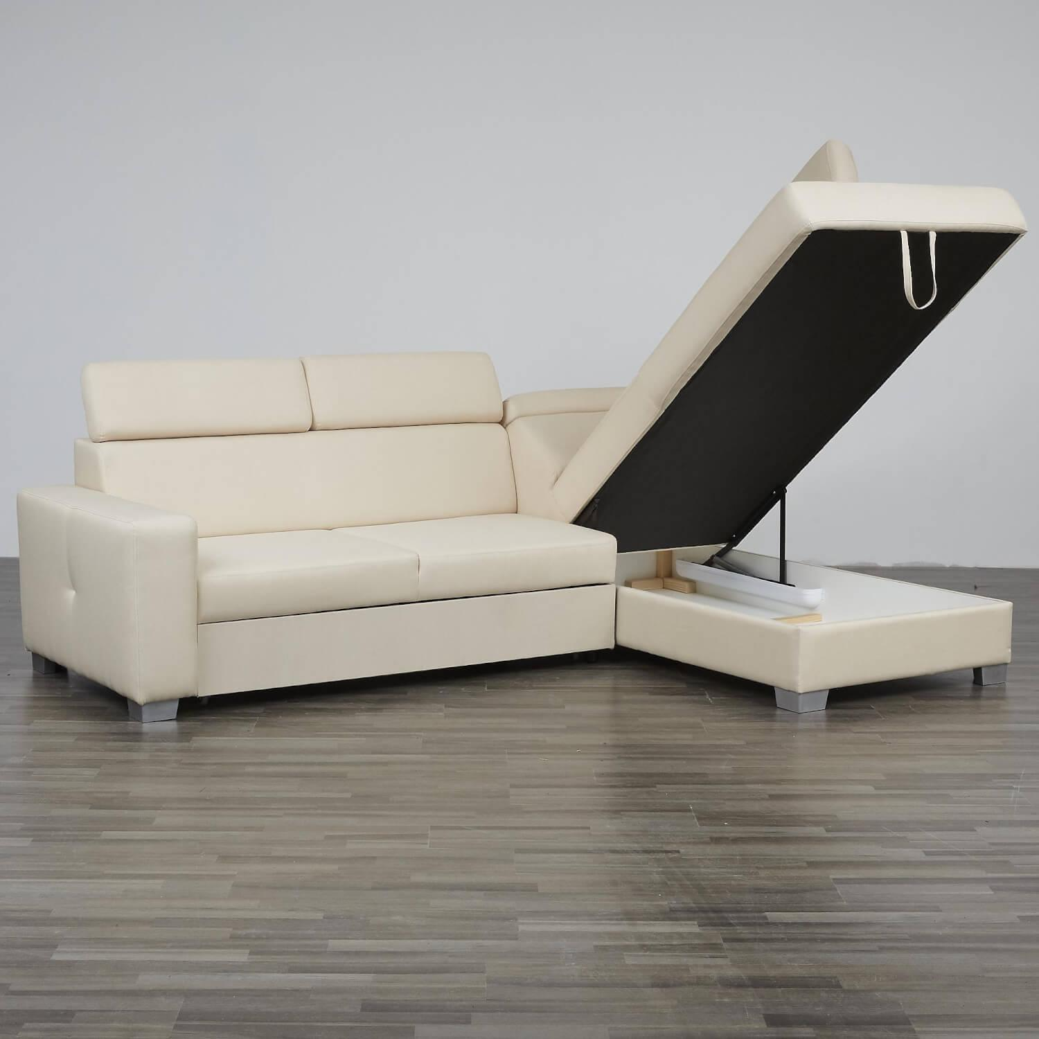 Max Winzer - Eckgarnitur DiscMit Stauraum Und Sitztiefenverstellung Stoff Beige Gestell Silber - 2