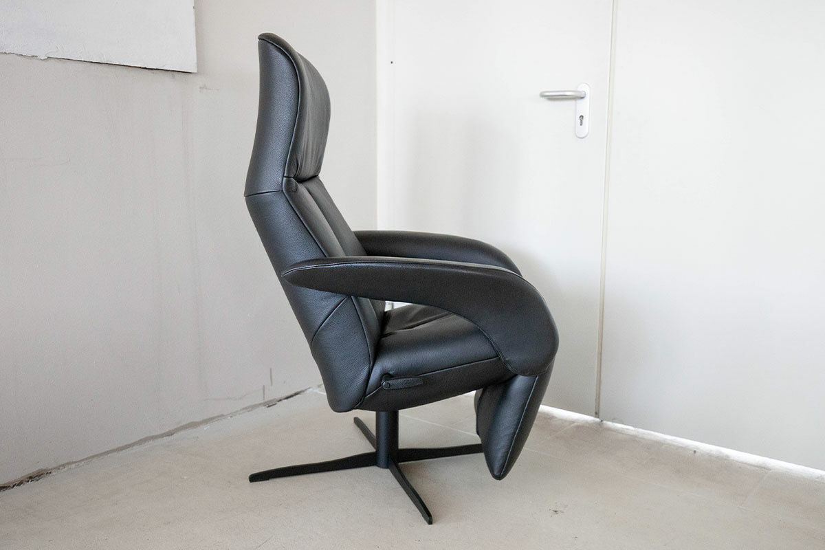 Jori - Relaxsessel Symphony JR-7960 Mono-Move Medi Leder Celia Nero Schwarz Gestell Chrom Schwarz - 6