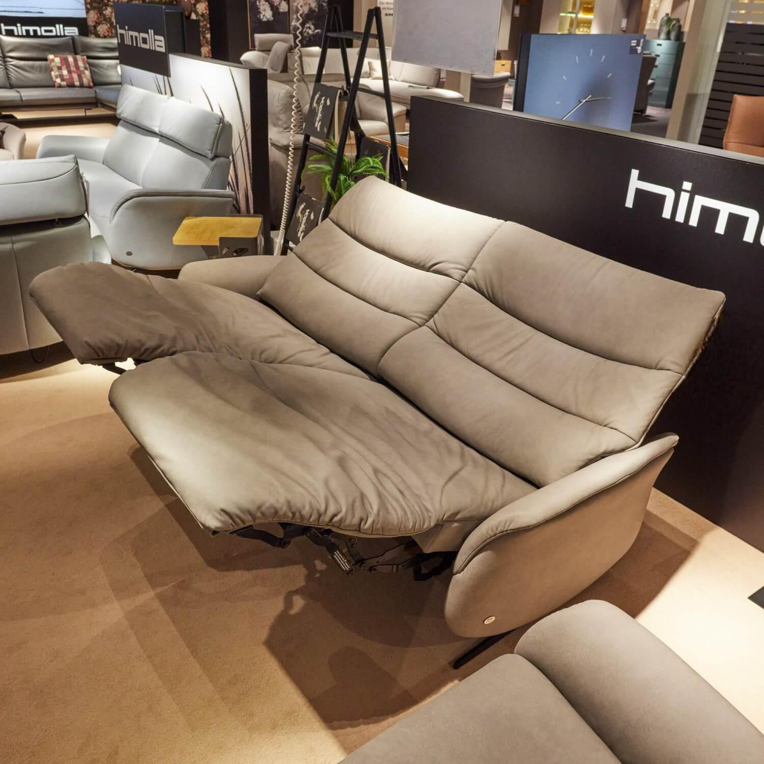 himolla - Sofa Houston 4051 Leder Leonessa Fjord Grau Metallkufe Anthrazit Pulverbeschichtet - 2