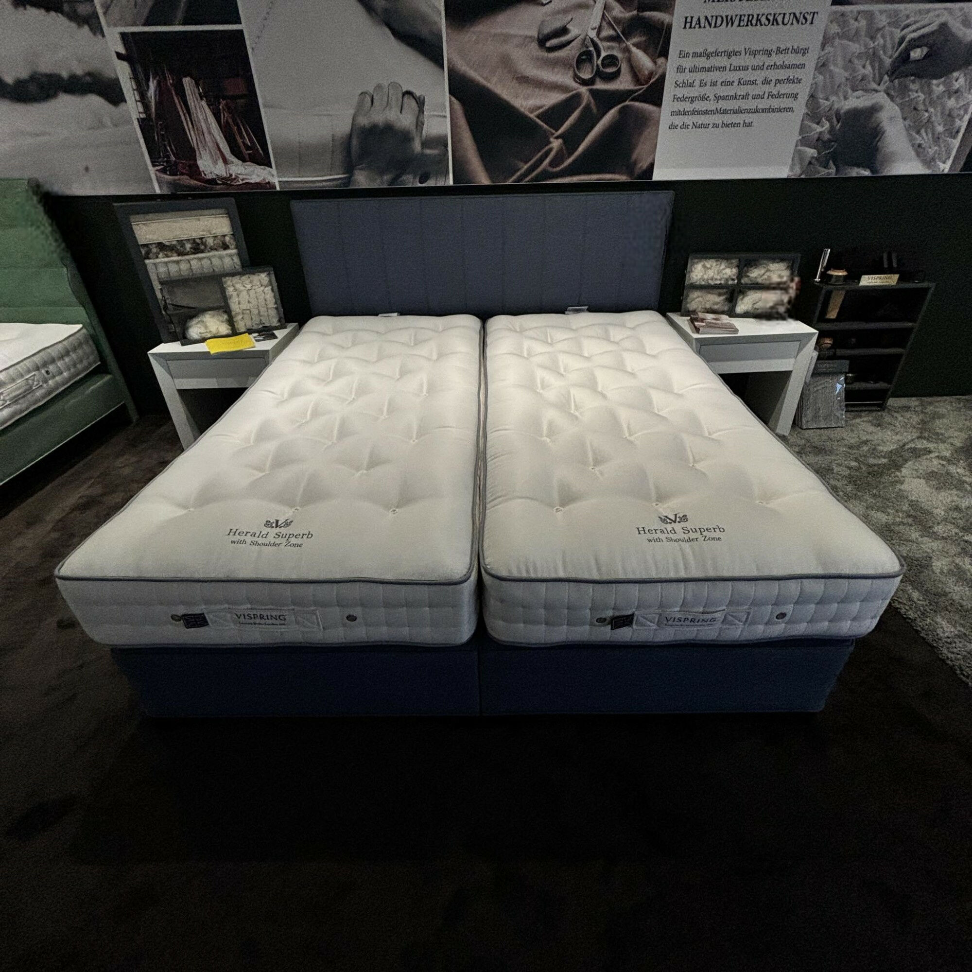 Vispring - Boxspringbett Vispring Herald Superb Stoff 2099 Blau Inklusive 2 Matratzen - 3