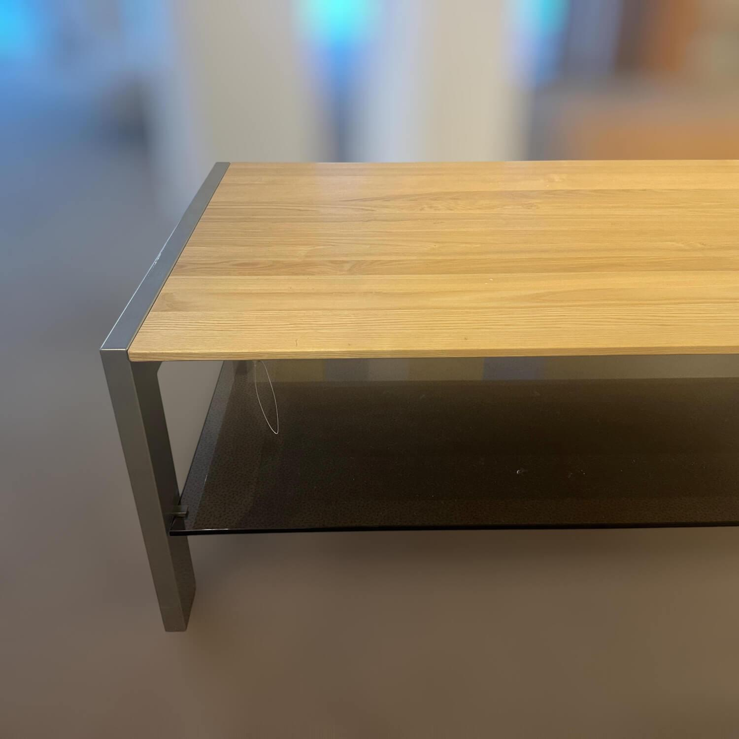 Musterring - Couchtisch Platte Esche Ablage Glas Gestell Metall - 5