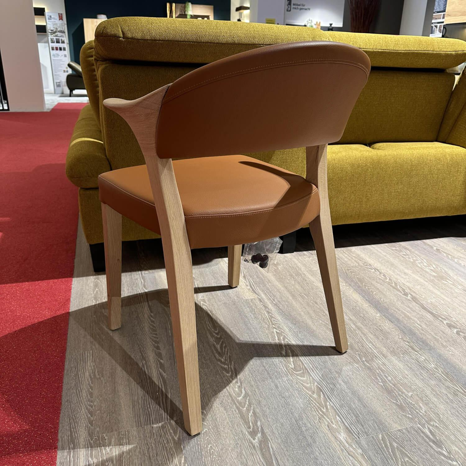 Voglauer - 4er Set Stuhl SAGP77 Vmontanara Leder Cognac Braun Gestell Wildeiche Geölt - 2