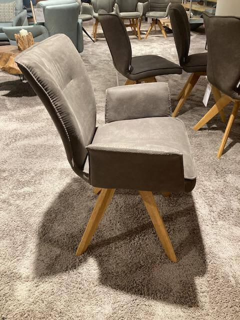 Natura - 6er-Set Stuhl Westmore Stoff Texel Schlamm Braun Grau - 4