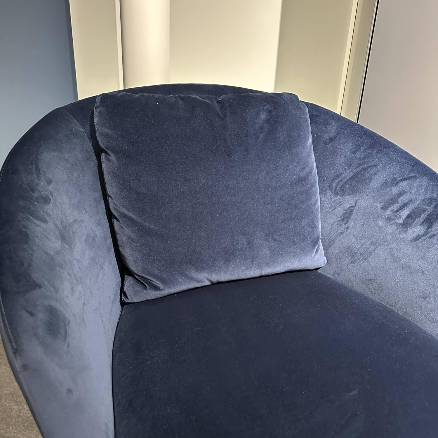Bielefelder Werkstätten - Sessel Amy In Stoff Blau Gestell Schwarz Gebeizt Mit Losem Rückenkissen - 6
