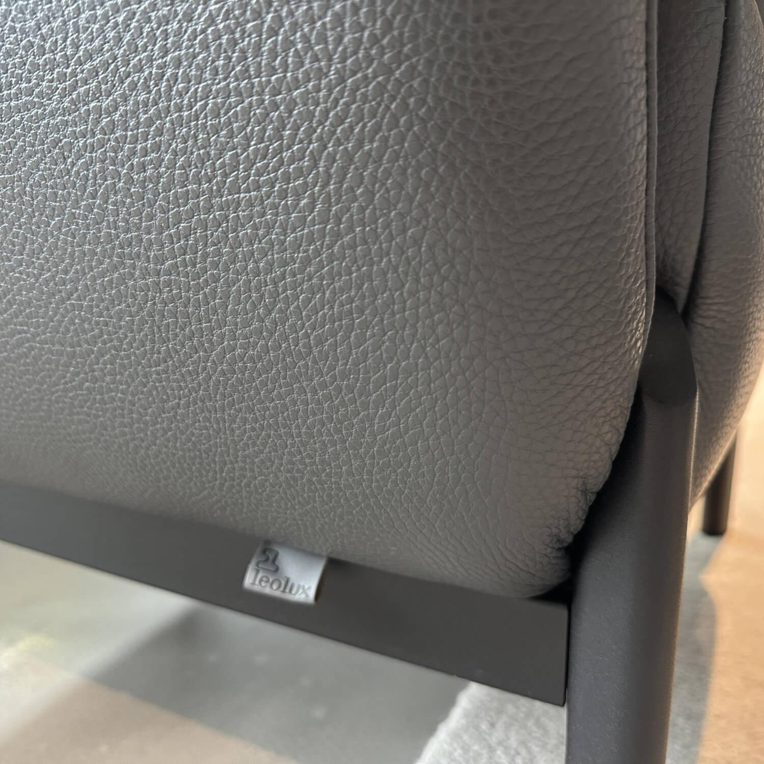 Leolux - Sessel Enna Leder Senso 3906 Ombra Grau Gestell Epoxy Granite Matt Anthrazit - 8