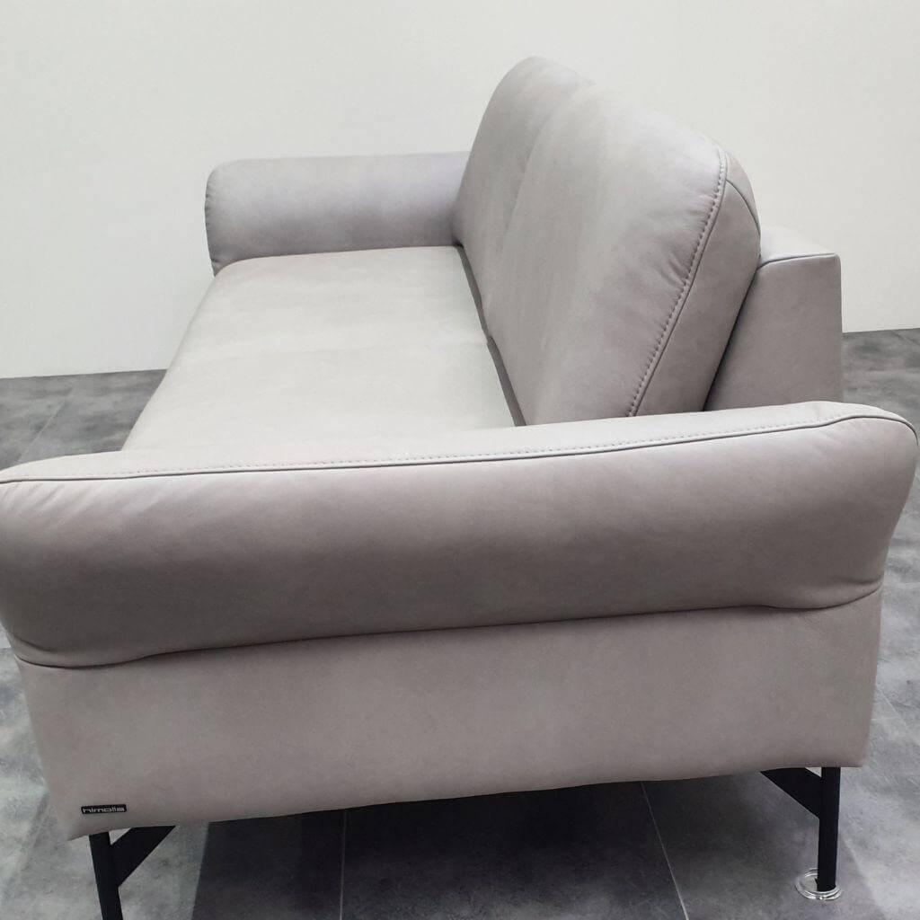 himolla - Sofa 3-Sitzer 1580 82 Q44 Leder 22 Softnappa Asche Grau Füße Anthrazit - 3