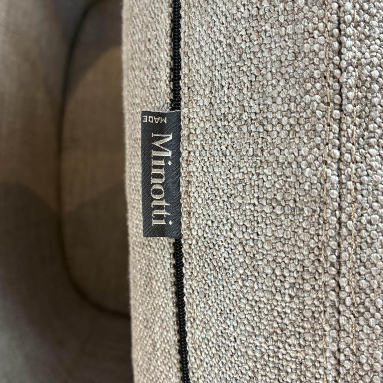 Minotti - Armlehnsessel Belt Stoff Dry 03 Argento Grau Gestell Aluminium Brandy Braun Glänzend Lackiert - 6