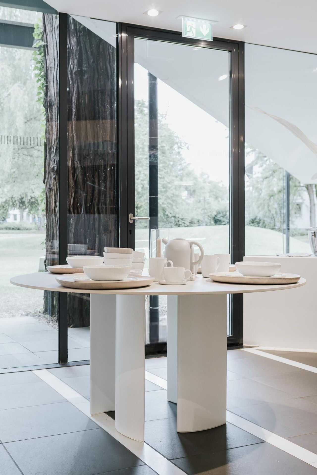 Fast - Tisch Naca 80T14G Platte Feinsteinzeug Weiß Gestell Aluminium Weiß Lackiert - 4