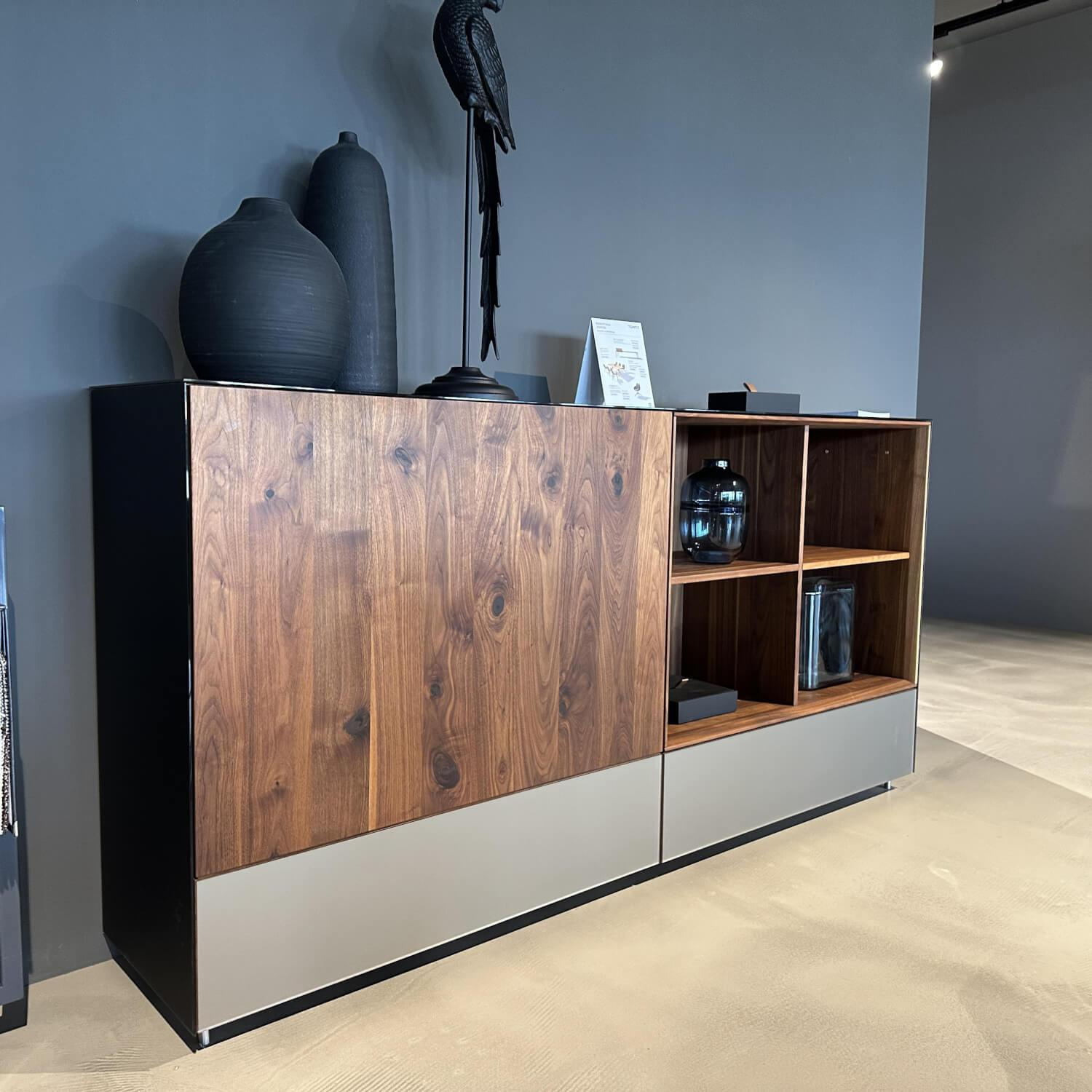 Team 7 - Anrichte Cubus Pure Nussbaum Naturöl Mit Farbglas Bronze Matt - 3