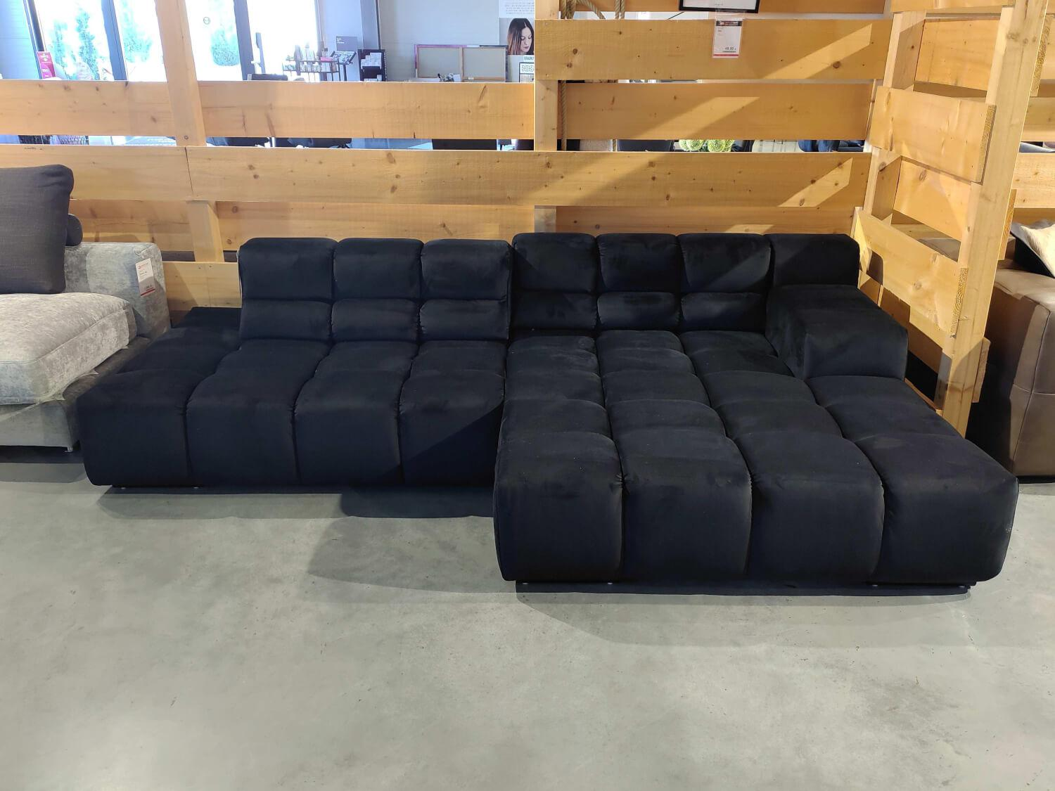 Designwerk - Ecksofa Temple Stoff G056 Jolie Black Füße Metall Schwarz Mit Sitztiefenverstellung - 4