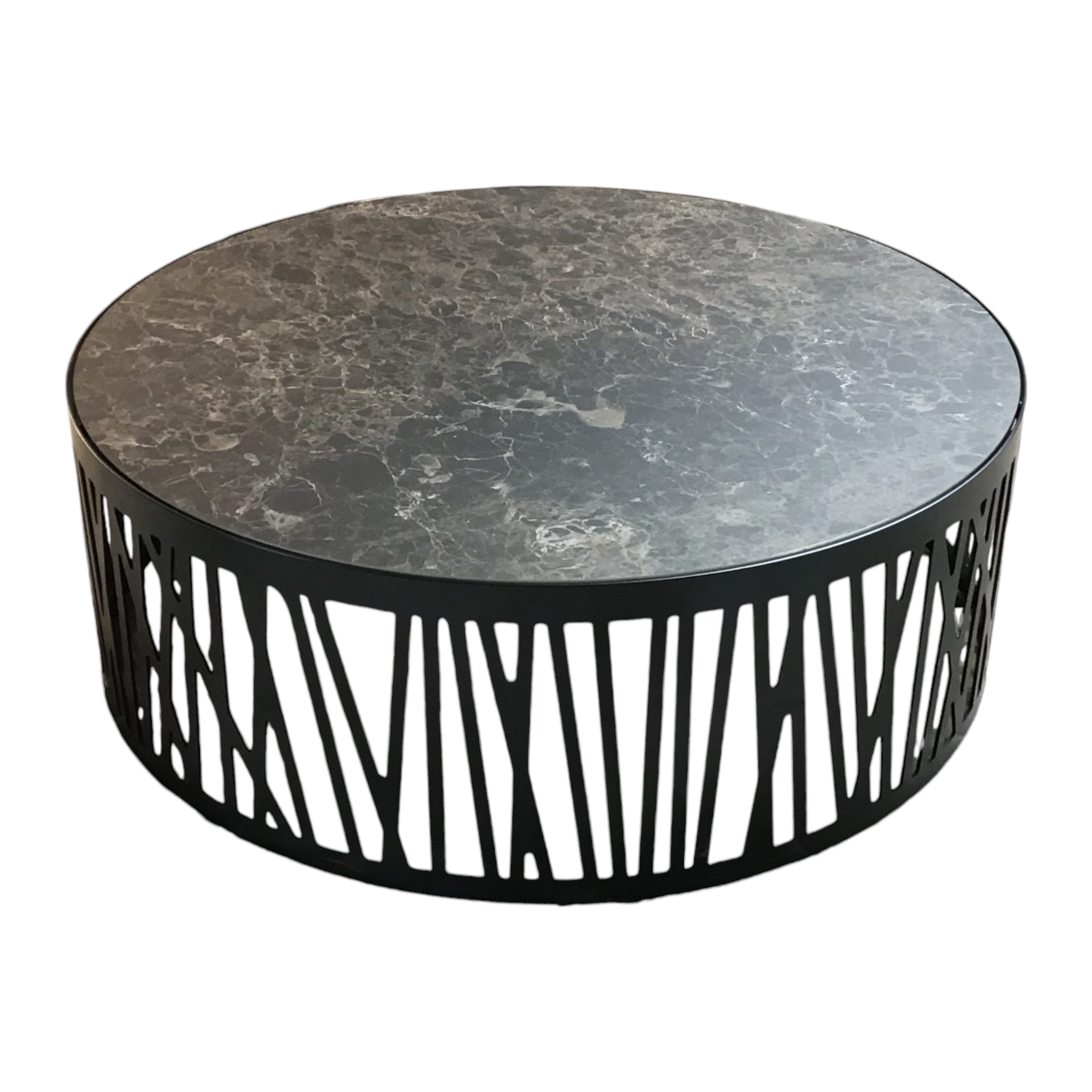 Rolf Benz - Couchtisch 8330-507 Platte Keramik Emperator Schwarz Braun Gestell Metall Verkehrsschwarz Lackiert - 1