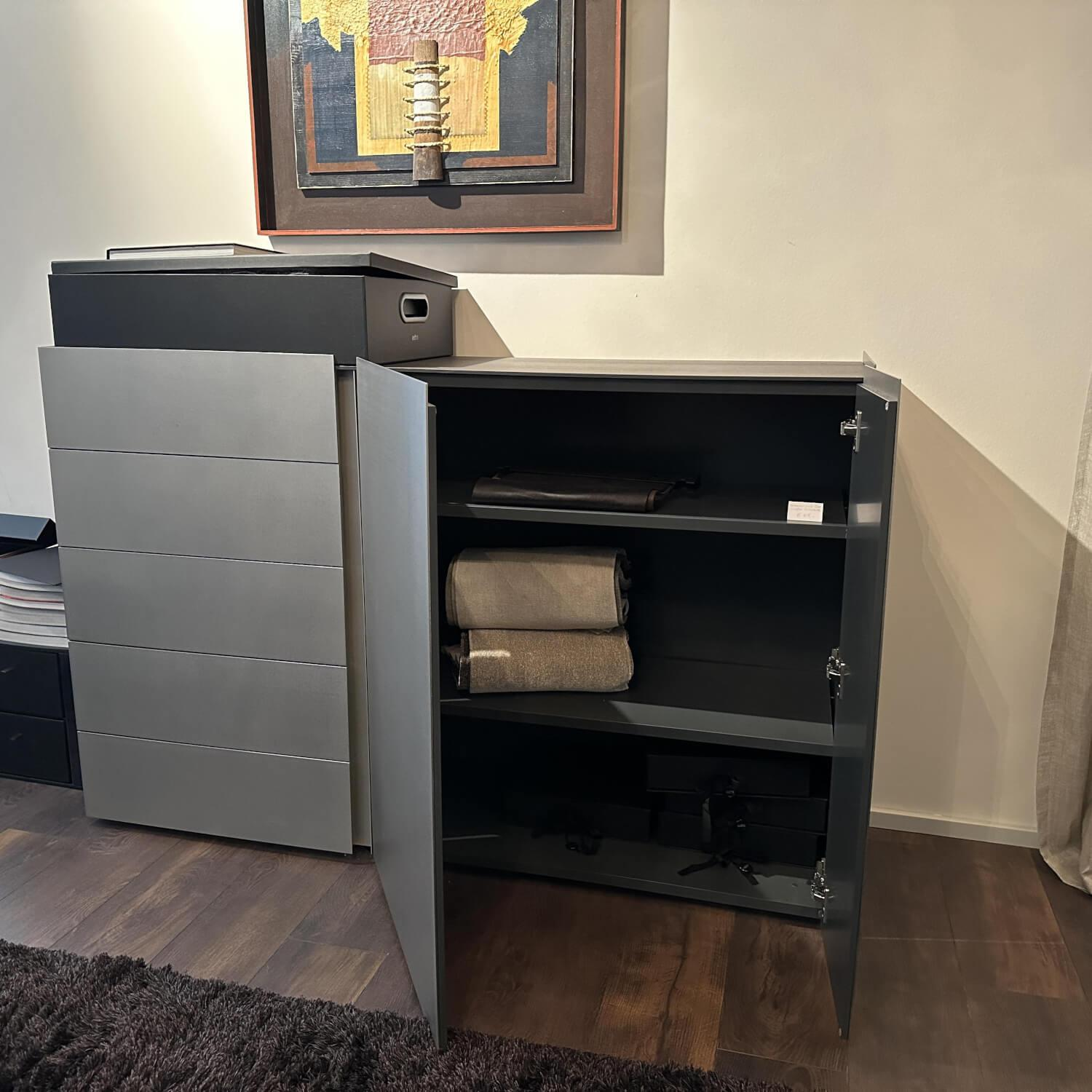 Interlübke - Sideboard Jorel Esche Achat B73 Anthrazit Lackiert Und M21 Edelstahl Silvertouch Grau - 6