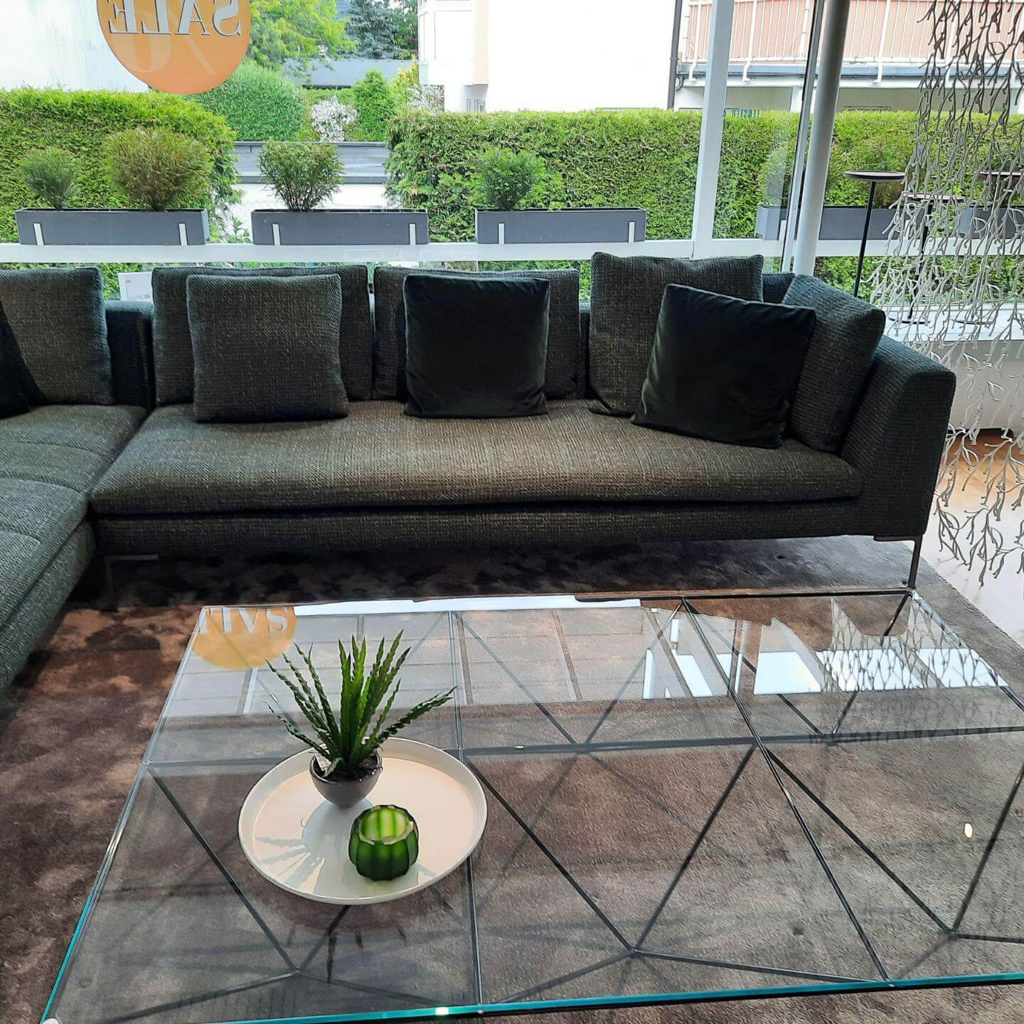 B&B Italia - Ecksofa Charles Carré Stoff Sirte Kiefergrün 2909417 Füße Metall Nickel - 8